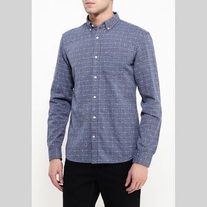 Gap Blue with White Checker Square Button Down